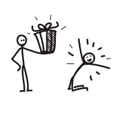 Funny characters making presents N3