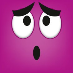 Vector Cute Cartoon Purple Worried Face