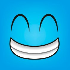 Vector Cute Cartoon Blue Happy Face