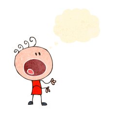 retro cartoon complaining doodle person N2
