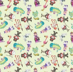 seamless Alice in Wonderland pattern N4
