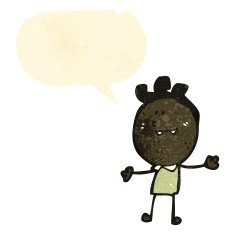 retro cartoon happy doodle man N2