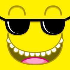 Vector Cute Cartoon Yellow Face With Sunglasses