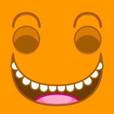 Vector Cute Cartoon Orange Laughing Face