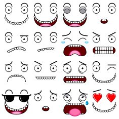 Cartoon Set Of Different Cute Faces