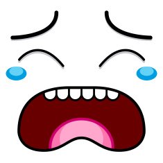 Vector Cute Cartoon White Crying Face