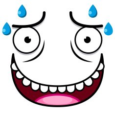 Vector Cute Cartoon White Sweaty Face