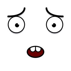 Vector Cute Cartoon White Worried Face