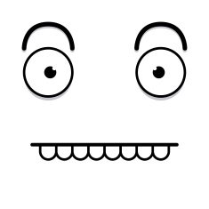 Vector Cute Cartoon White Funny Face