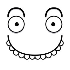 Vector Cute Cartoon White Happy Face