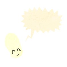 retro cartoon skull with speech bubble