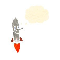 cartoon rocket with face N3
