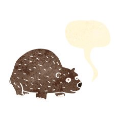 cartoon bear with speech bubble N52