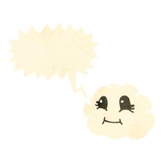 cute retro cloud cartoon