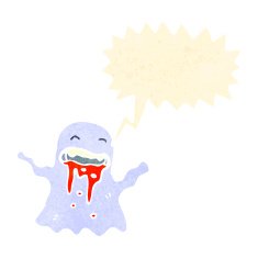 retro cartoon shrieking ghost N2