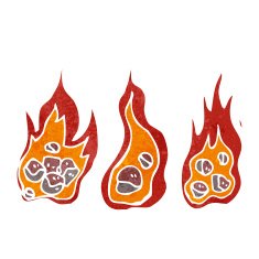 flaming meteors retro cartoon