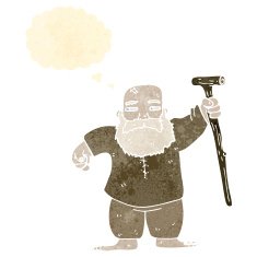 retro cartoon biblical style man