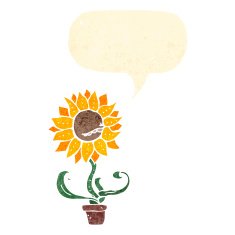 cartoon flower with face N42