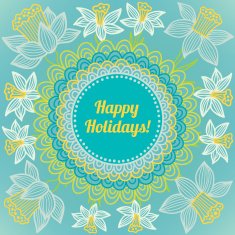 Greeting card with narcissus