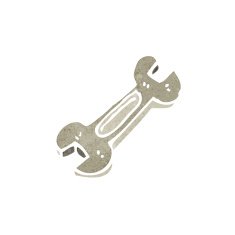 retro cartoon spanner