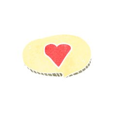 retro cartoon love heart symbol in speech bubble