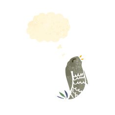 retro cartoon bird