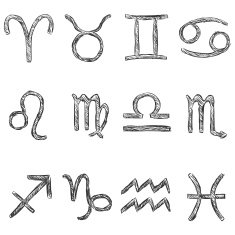 vector set of sketch zodiac signs