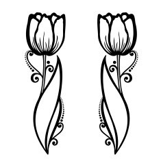 Beautiful Decorative Flower with Leaves (Vector) N2