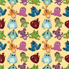 seamless monster pattern N23