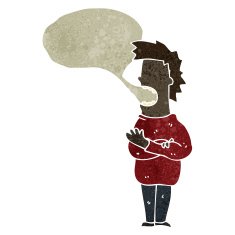 retro cartoon talking man