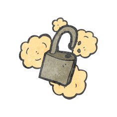 retro cartoon padlock