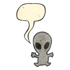 retro cartoon little alien