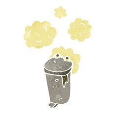 retro cartoon garbage can