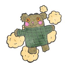 retro cartoon teddy bear N3