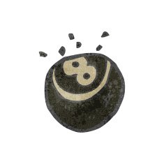 retro cartoon eight ball