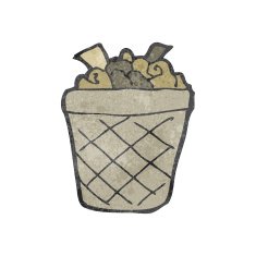 retro cartoon rubbish bin N2