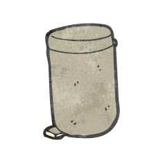 retro cartoon flip top bin