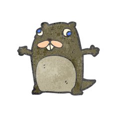 retro cartoon beaver