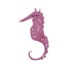 retro cartoon seahorse
