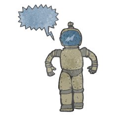 retro cartoon astronaut