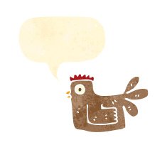 retro cartoon hen