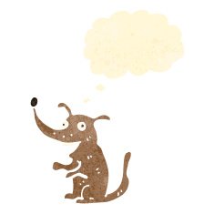 happy little dog retro cartoon