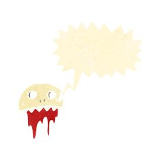 retro cartoon talking skull symbol