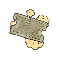 retro cartoon movie ticket