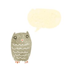 retro cartoon owl N2