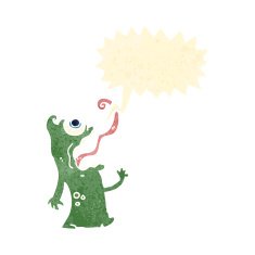 retro cartoon space alien