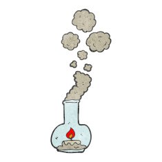 burning candle retro cartoon