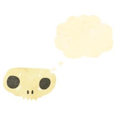 retro cartoon skull symbol