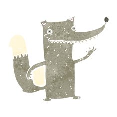 retro cartoon wolf N6