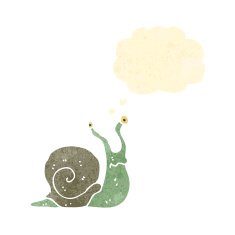 retro cartoon snail